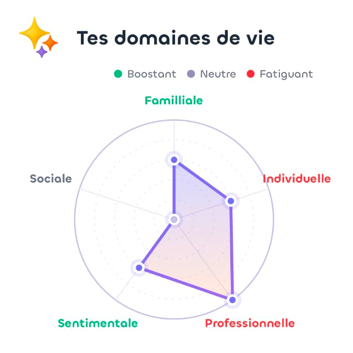 Radar des 5 domaines de vie dans Reezet